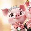 Pig Car Hanging Ornament 2D Acrylic Valentine’s Day Decoration Cute Love Theme Pendant for Rearview Mirror Wedding Party Decor