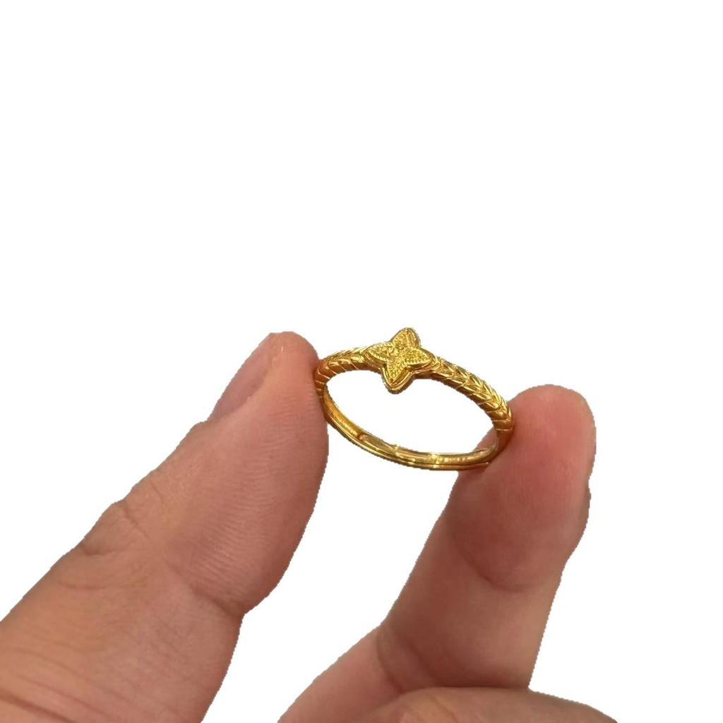 Xiaohongshu-Inspired Four-Point Star Women's Open Ring - Versatile, Stylish, High-End Jewelry