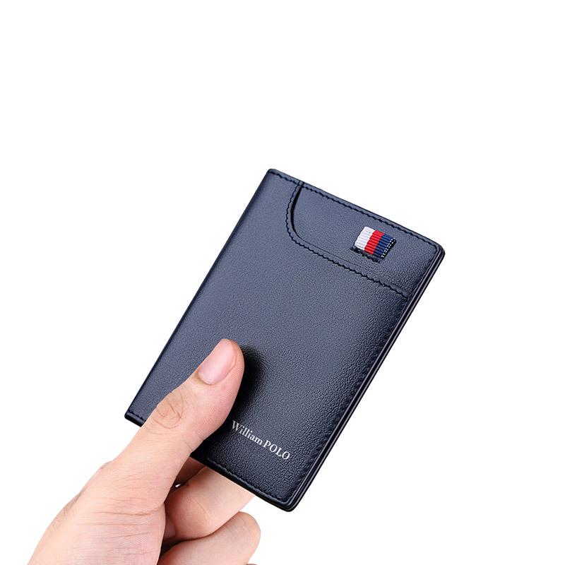 Emperor Paul Men's Genuine Leather Ultra-thin Card Holder & Coin Purse