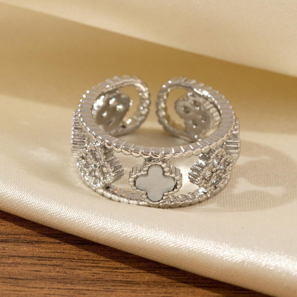 Lucky Four-leaf Clover Ring - Unique High-end Open and Adjustable Ring