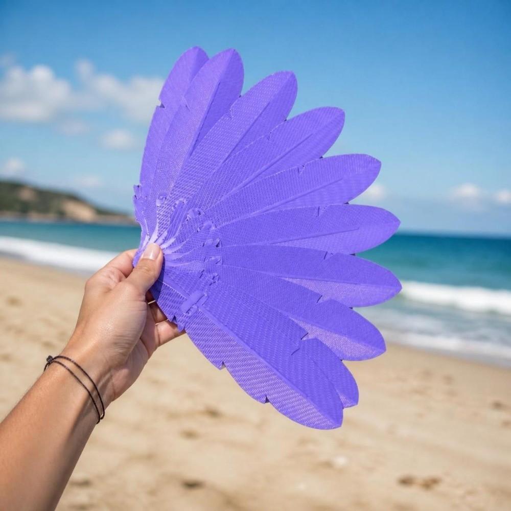 Portable Handheld Feather Fan 3D Printed Costume Prop Fan Summer Cooling Fan Outdoor Use