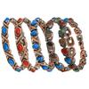 Turquoise and Antique Red Copper Magnetic Bracelet - Retro Zinc Alloy Couple Design