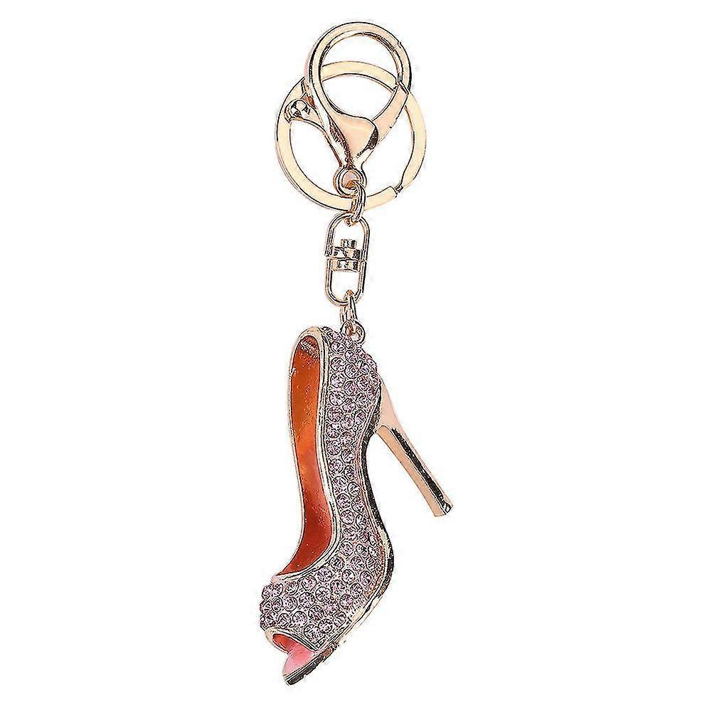 Fashion Crystal High Heel Rhinestone Keychain Shoe Charm Handbag Car Keys Holder Pendant Keyring