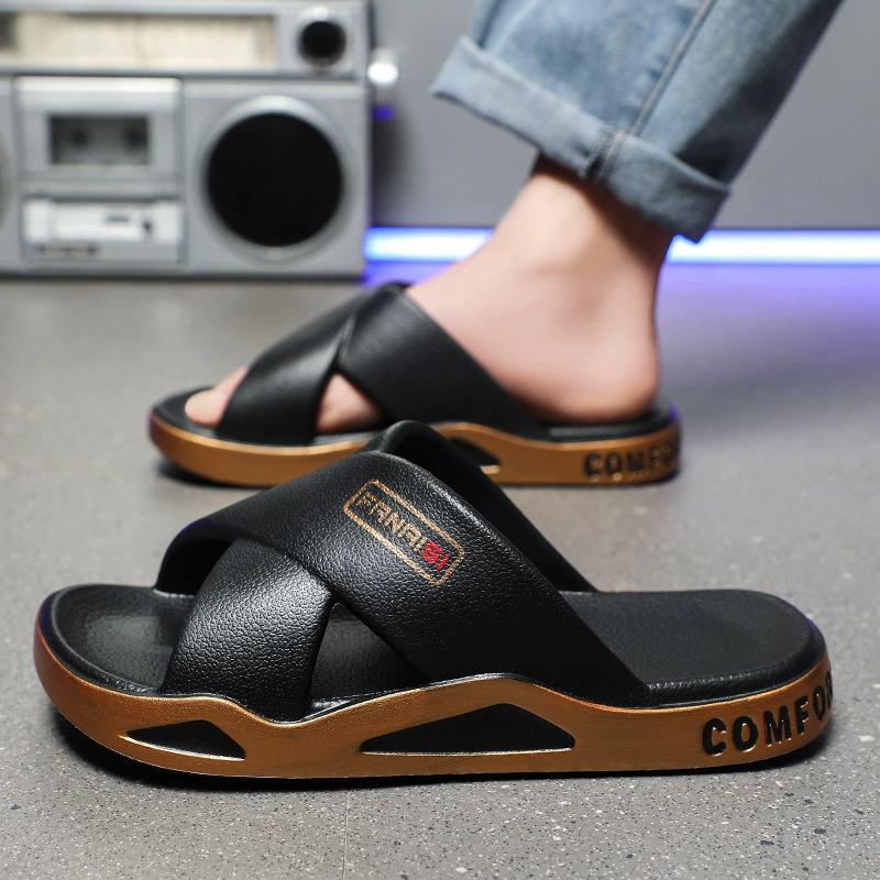 Summer Men's Slippers EVA Sandals Outdoor Light Slippers Platform Sole Casual Men Beach Shoes Non-slip Open-toe Male Sandals New