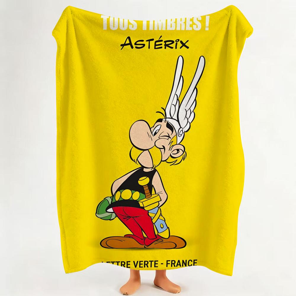 comic A Asterix Throw Flannel Throw Blanket Suitable for Sofa Living Room Bedroom 75cmx90cm