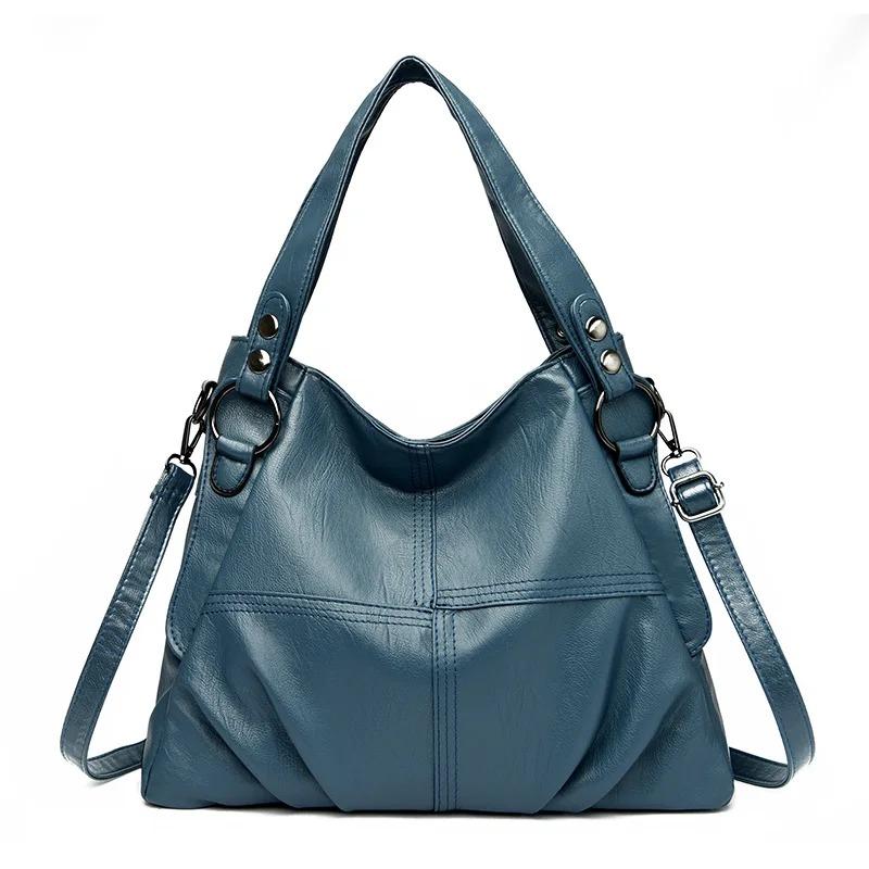Soft Leather Luxury Handbags Women New Casual Tote Bag Designer Ladies Large Shoulder Crossbody Handbag Sac for Female Patchwork