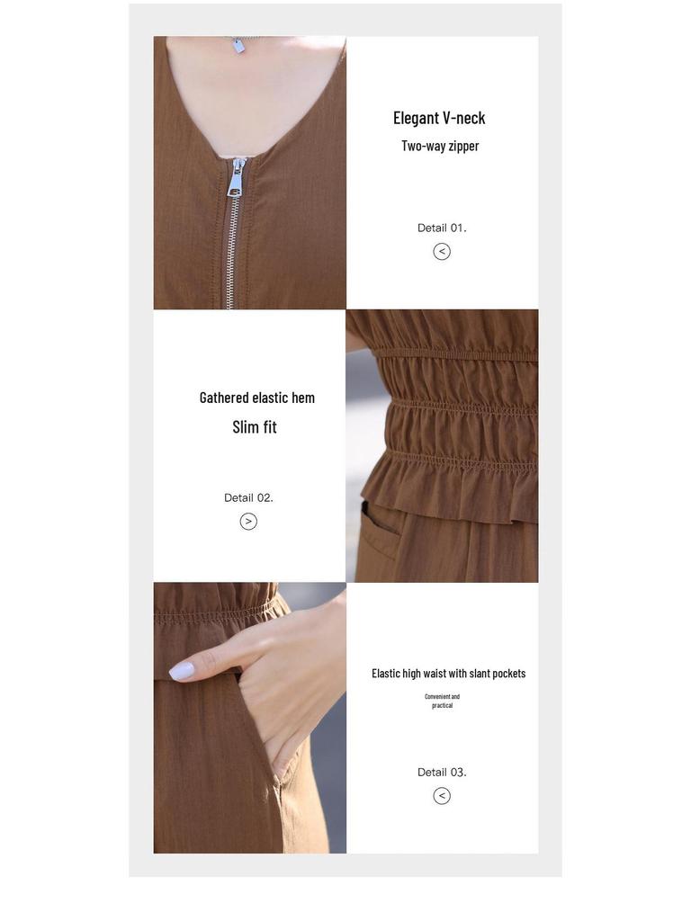 Summer 2024 Women's Two-Piece Suit: Chic Casual Tops & Wide-Leg Pants