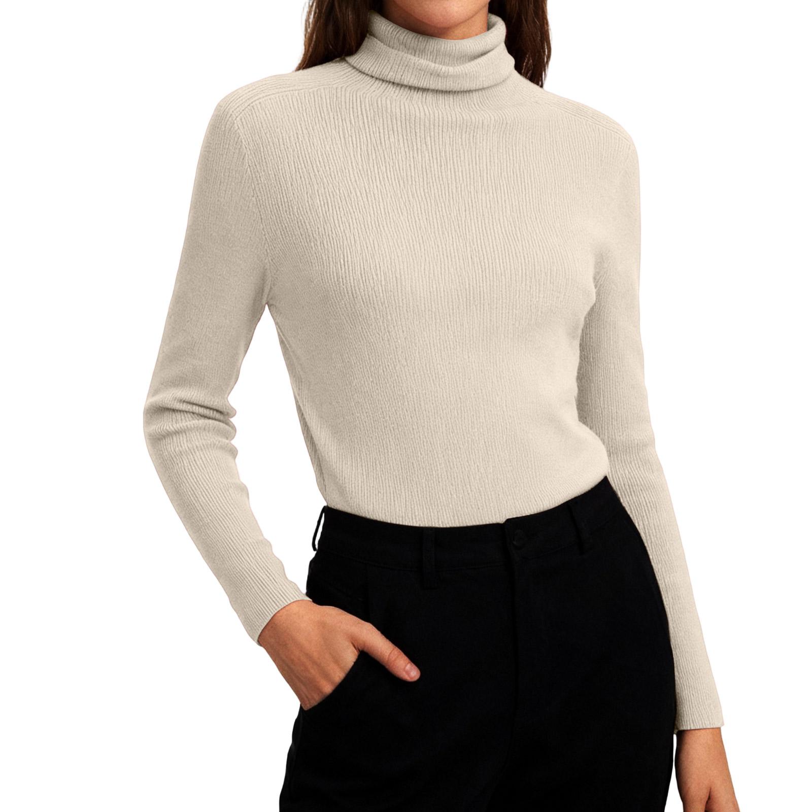 Fashionable Women s Slimming Knit Pile-Collar V-Neck Sweater For Warmth Stylish Layering And Body-Confitting Basewear L 2098₽