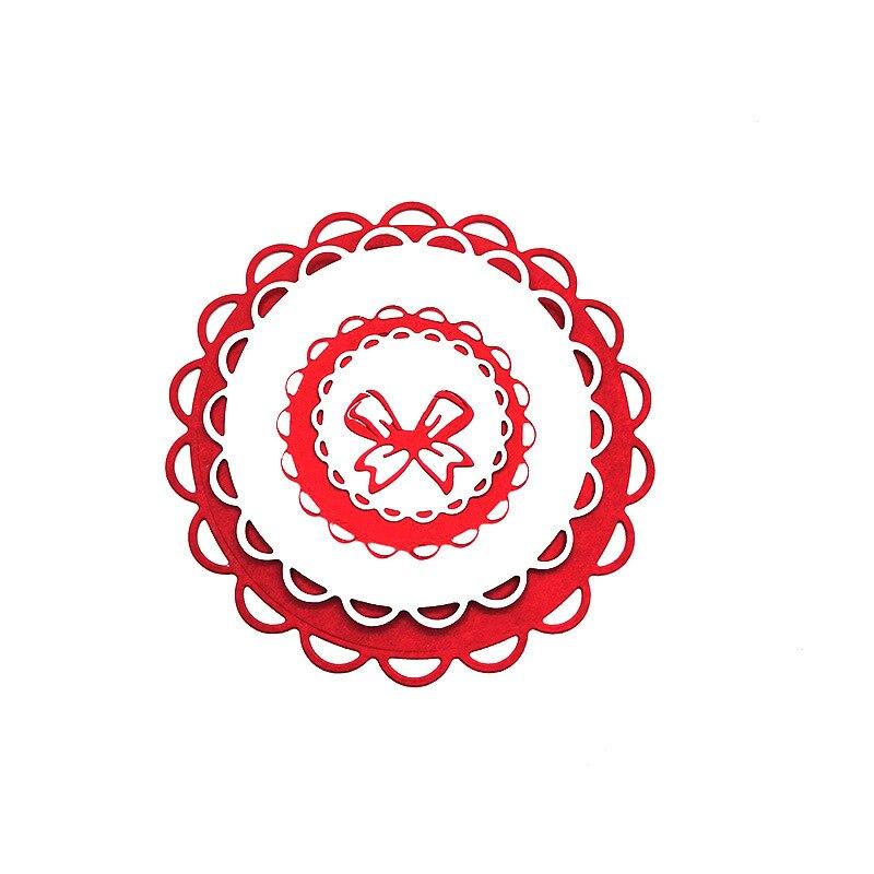 Scrapbooking DIY Cutting Dies Carbon Steel Embossing Pattern Cutting Die Circle Geometric Pattern Bow