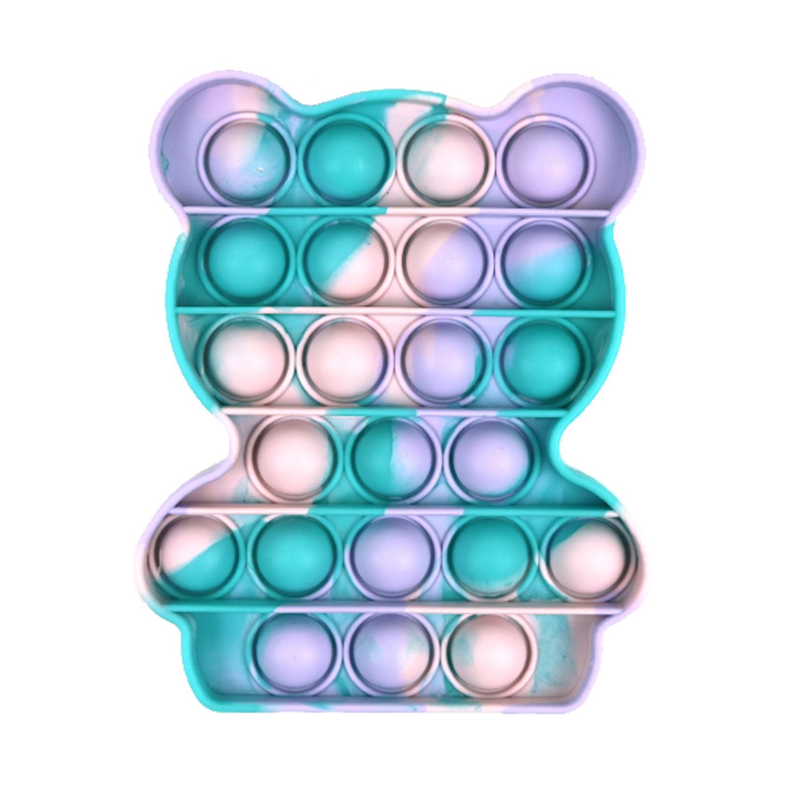 

Silicone Push Bubble Sensory Toy Bear Shape Fidget Popper Stress Relief Toy for Kids and Adults Durable Soft Material