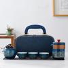Portable Travel Tea Set, Ceramic Teapot & Cups with Storage Bag for Outdoor & Gift