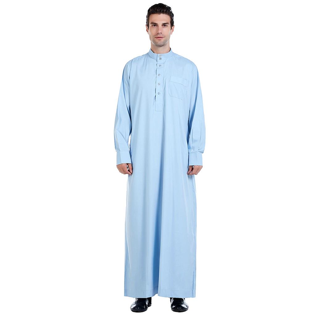 Men's Middle Muslim Fashion Dresses And Long Topcoats Comfortable Blouse