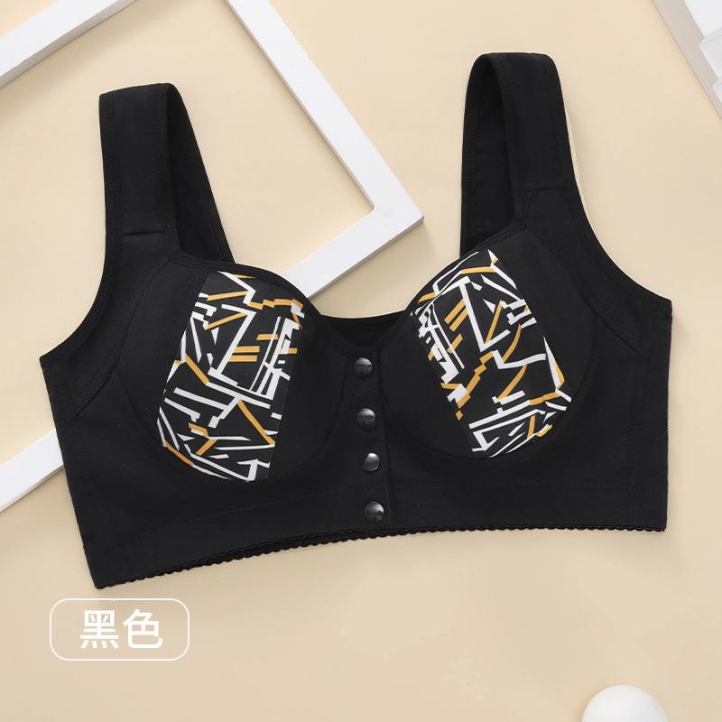 

Новое нижнее белье с напечатанной пряжкой спереди, модный женский жилет, бюстгальтер для женщин среднего и пожилого возраста, большой размер, нижнее белье без стальной оправы для женщин 50/115B