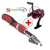 Portable Fishing Rod Combos Fiberglass Telescopic 1.4M Folding Fishing Rod Spinning Reel