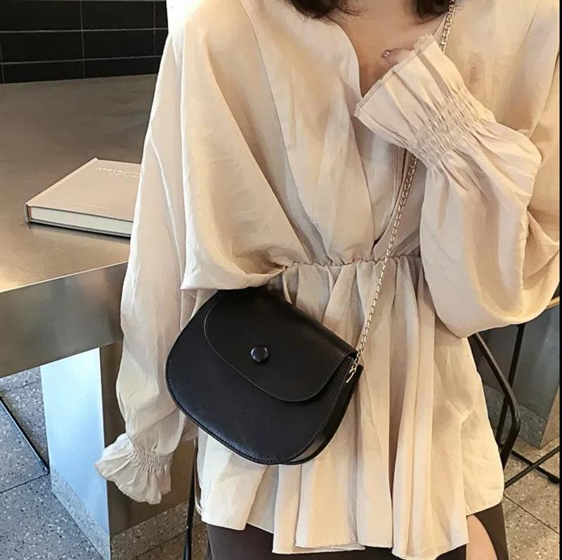 Mini Crossbody Bag Female Fashion Small Fresh Half-circle Saddle Bag Versatile Ins Single Shoulder Chain Bag Women Girls Cute Bag