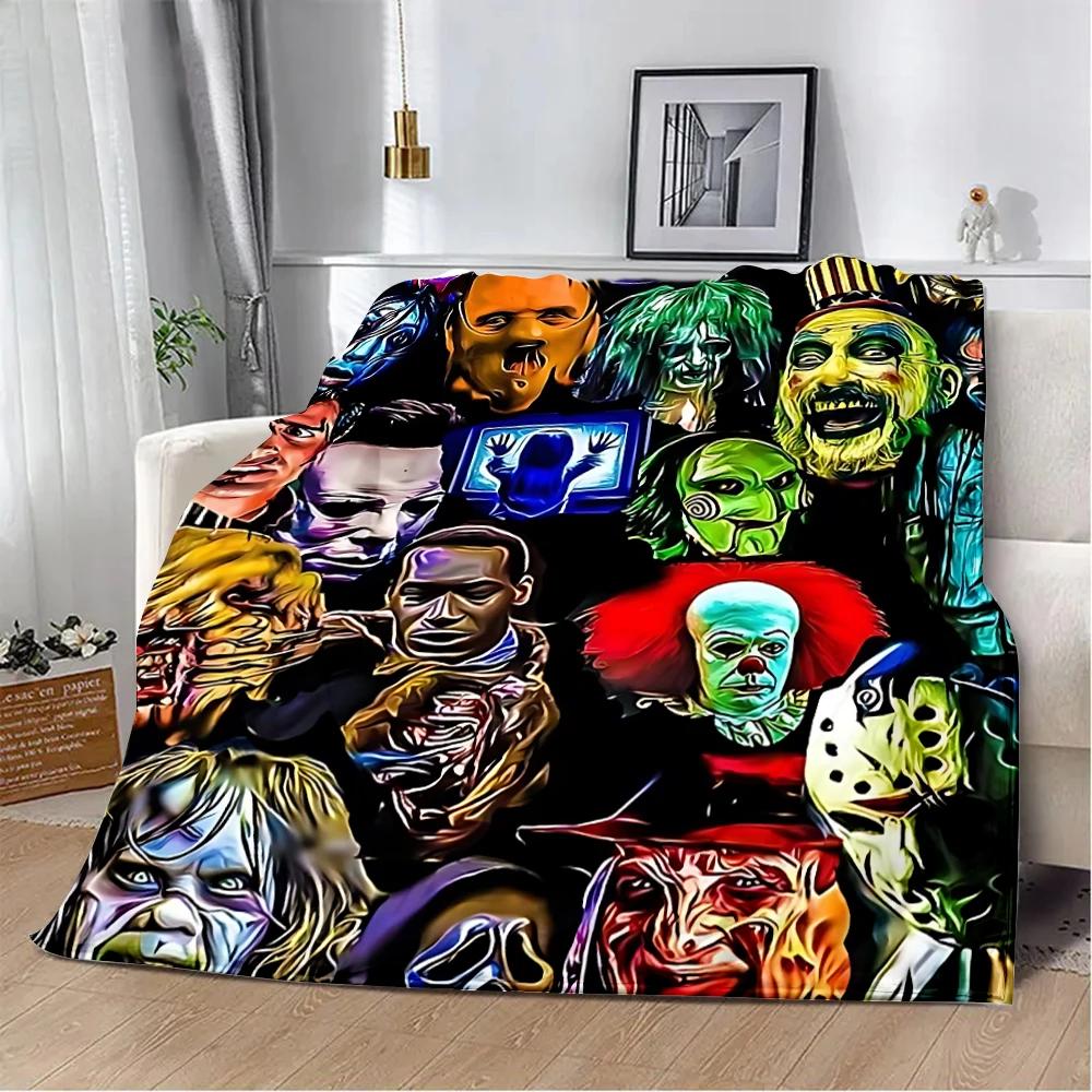 Horror Movie Halloween Printed Blanket Picnic Warm Soft Comfortable for Home Travel Bed Birthday Gift