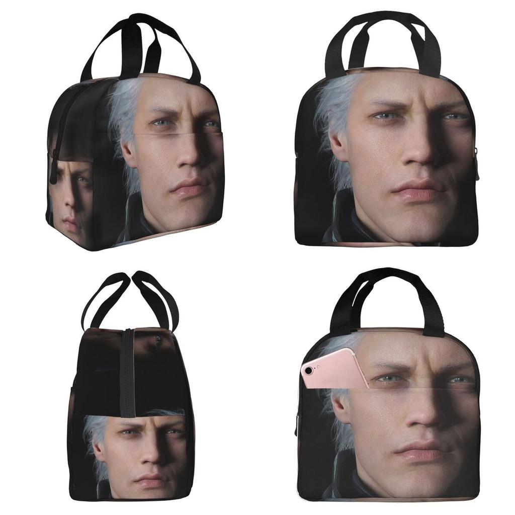 Devil May Cry 5 - Vergil Poster Insulated Lunch Bag for Kids School Cooler Thermal Food Box Tote Portable Lunch Boxes Container