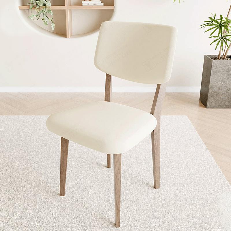 2/4/6pc Solid Color Office Chair Backrest Seat Cover Solid Wood Dining Chair Cover Elastic Seat Cover for Restaurant Dining Room