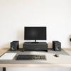 Dual Monitor Stand with Drawers Black Oak Effect 50 X 27 X 15 Cm