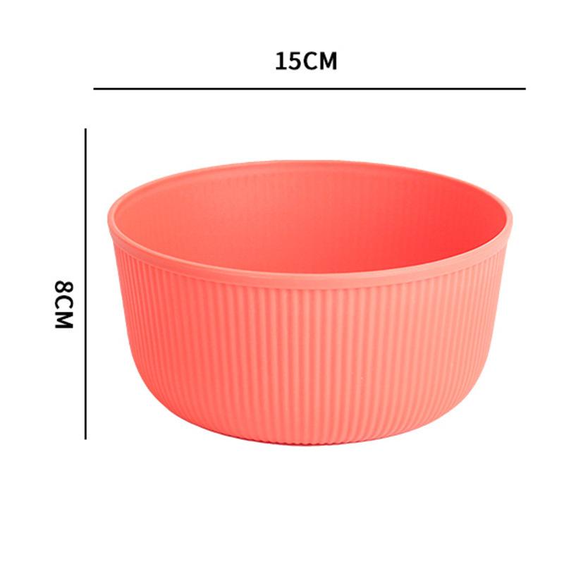 Horizontal Pattern Bowl, Large Capacity, Creative Round Bowl, Household Rice Bowl, Soup Bowl, Plastic Large Bowl