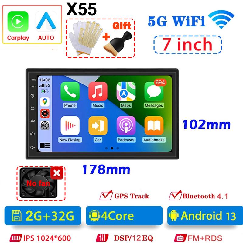 Universal Android 13  2Din Car Radio 7"/9"/10"Autoradio 64G GPS BT Car Audio Carpaly Multimedia Player For Hyundai Nissan Toyota