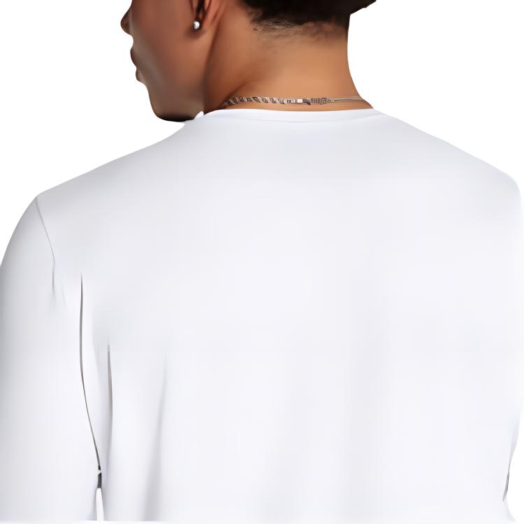 Under Armour Johnson Series Authentic Solid Color Crew Neck Long Sleeve T-Shirt Men Tops White 1386871-100