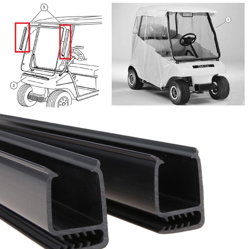 2 Pcs For Club Car DS Club Car Precedent Golf Carts Replaces 1021630-01 Golf Cart Windshield Sash Clips 12.6Inch Fit 1"x1" Tube