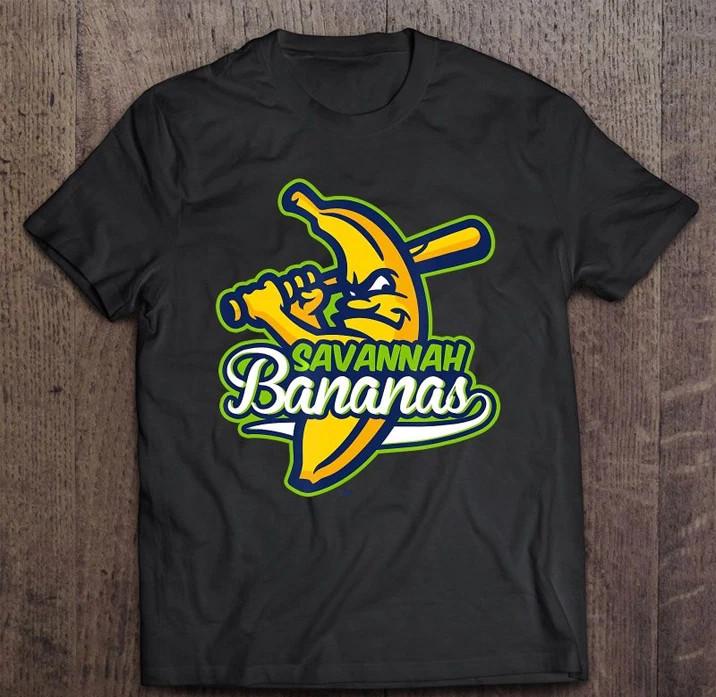 Savannah Bananas LOGO GIFT FOR FAN UNISEX BLACK T Shirt Full Size S-5XL Unisex T-Shirt L