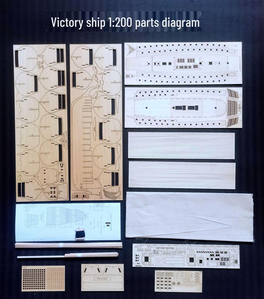 Victory Ship Model: 1:200 & 1:150 Scale Laser-Cut Wooden DIY Sail Battleship Model