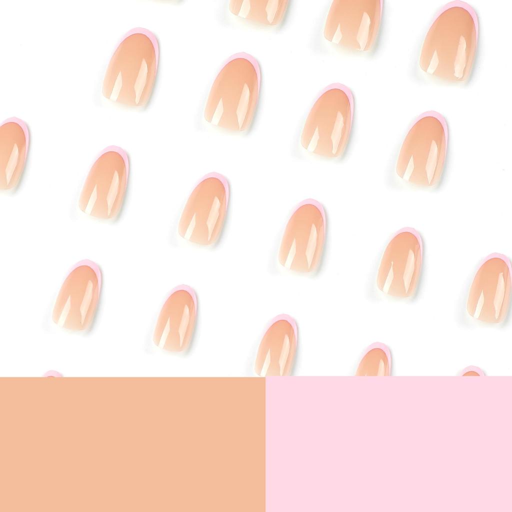 Cute Pink French Style Wearable Nail Tips & Stickers