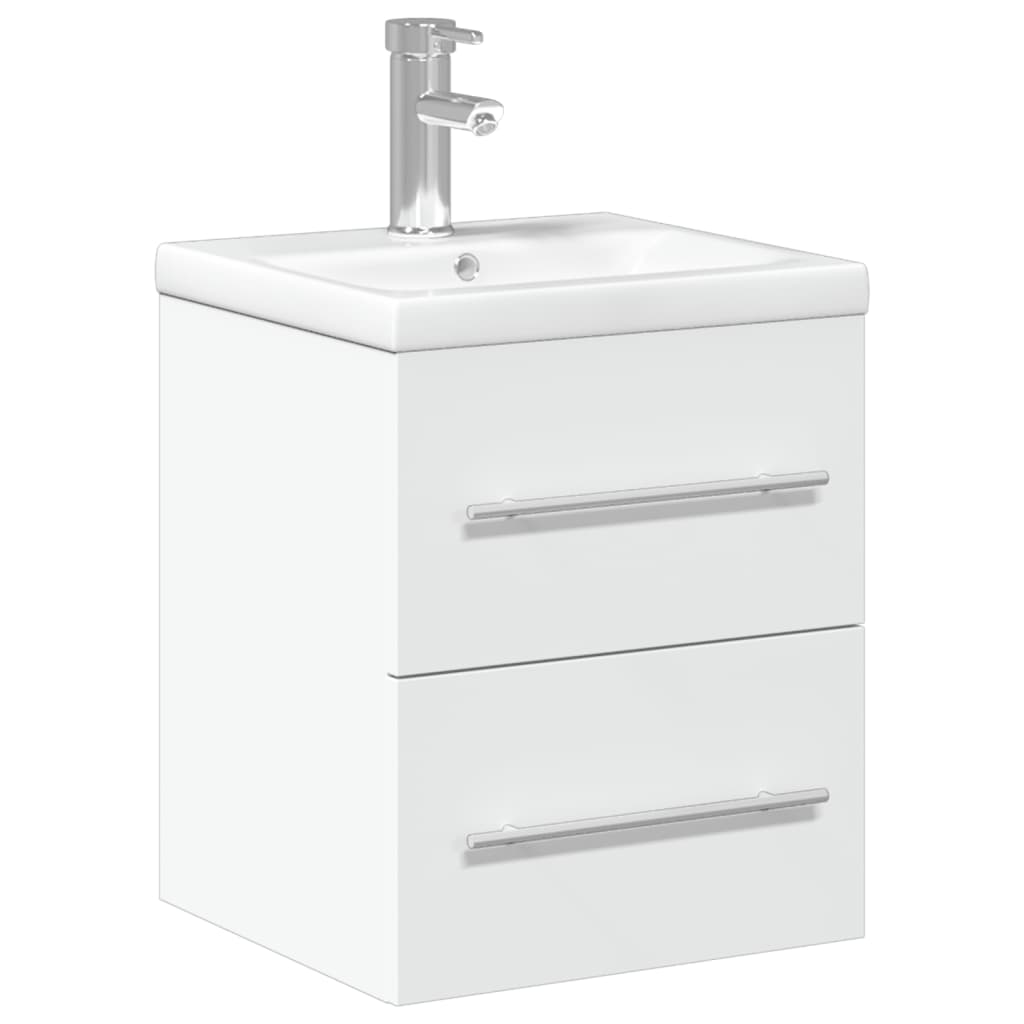 Washbasin Cabinet with Built in Basin White