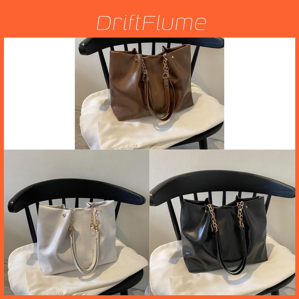 Womens Oversized Tote Bag Pu Material With Chain Detail For Casual Outings
