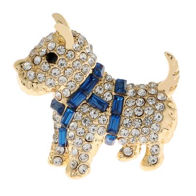 Neue Strass Kleine Hund Broschen Für Frauen 2 Farben Erhältlich Tier Pin Mode Bagpack Badages Hohe Qualität