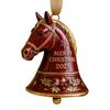 2025 Handmade Horse Bell Ornament Red Metal Christmas Decoration Memorable Gift for Equestrian Lovers