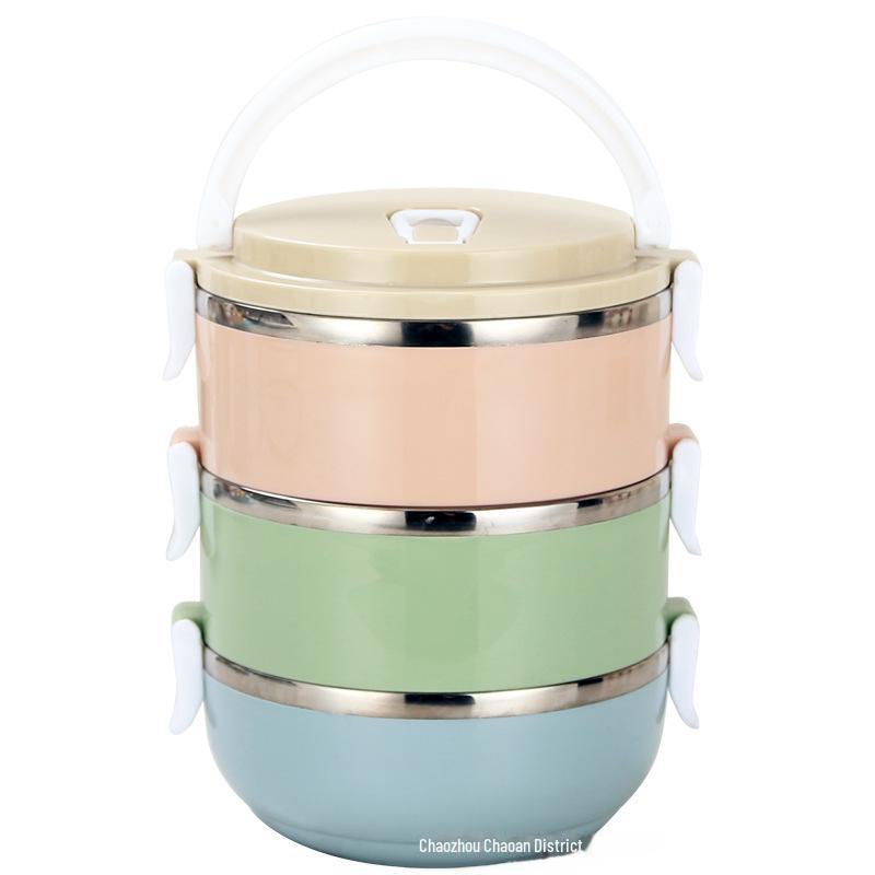 304 Multi-Layer Round Lunch Box - Insulated, Sealed, and Available In One To Four Layers