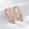 Trendy  Rose Gold Hoop English Earrings For Women Luxury Full Natural Zircon Accessories Vintage Bride Wedding Jewelry