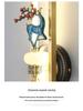 Chinese Cloisonné Enamel Brass Wall Lamp - Minimalist Bedside, Stair, Corridor & Living Room Light