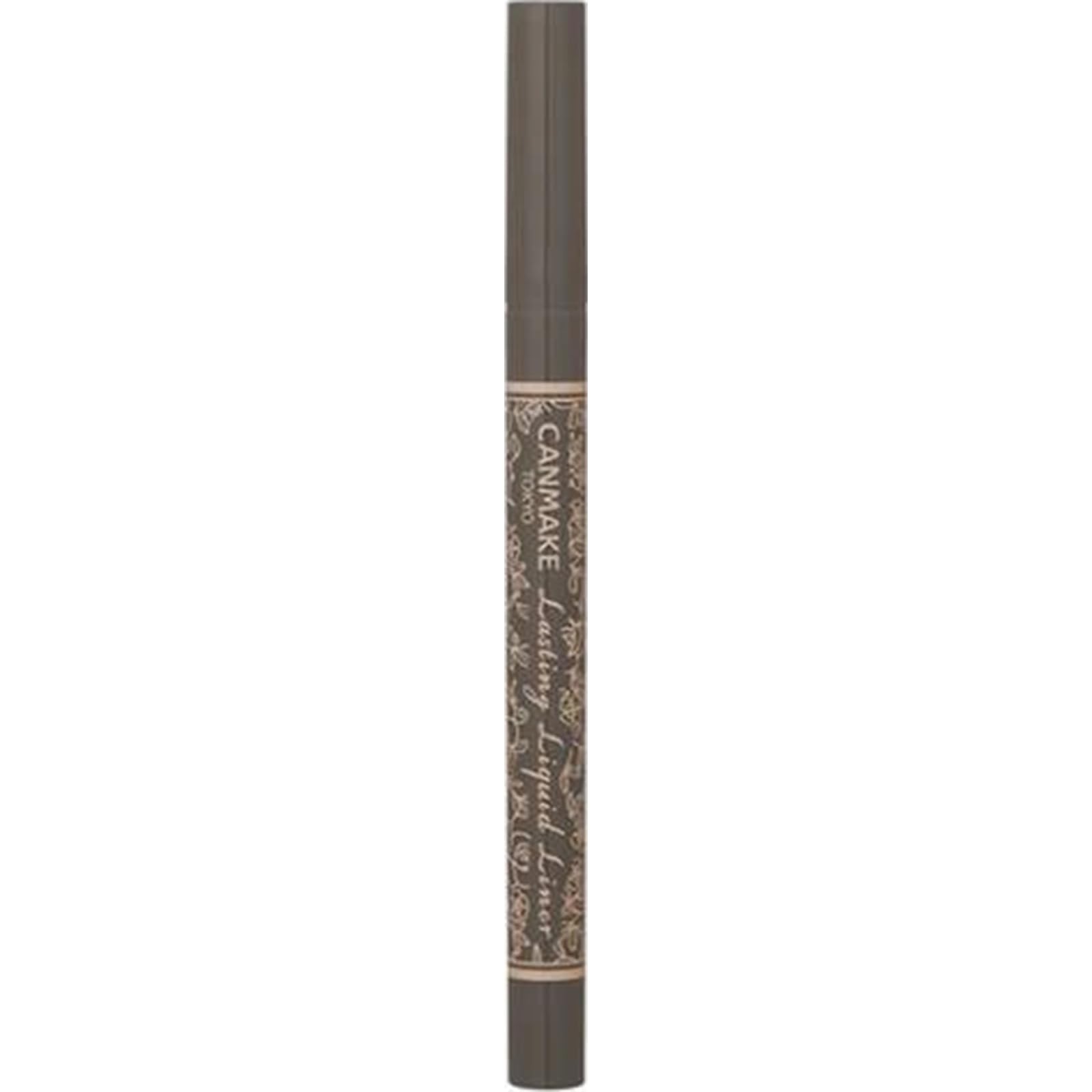 Canmake Lasting Liquid Liner 10 Sepia Greige 0.5ml Liquid Eyeliner, Ultra-Fine Brush, Quick-Drying, Removes with Warm Water