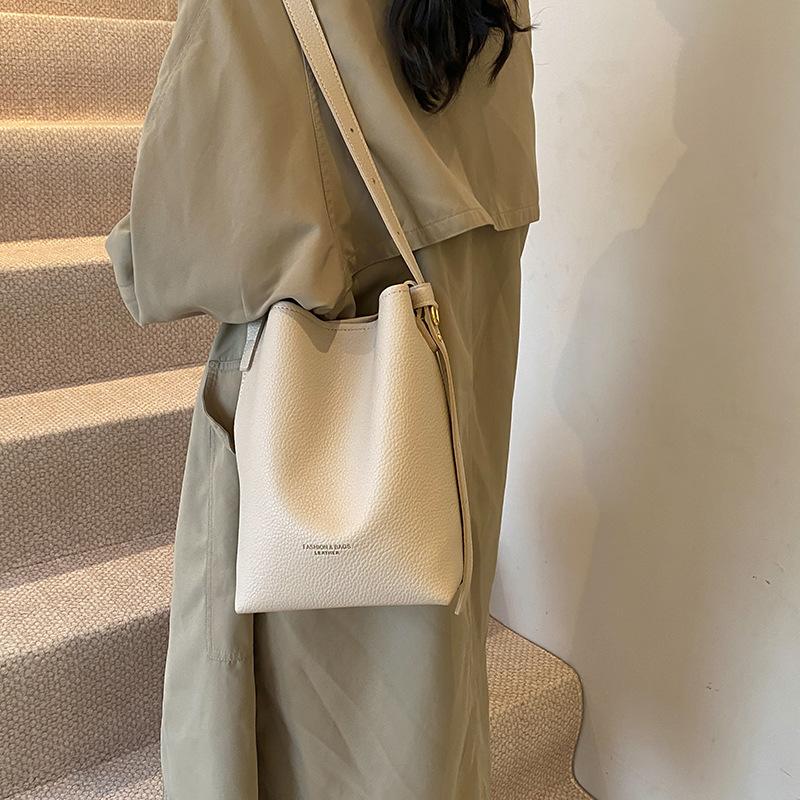 2025 Autumn New Style Fashion Mother and Child Two-piece Set Soft Bucket Bag Single Shoulder Oblique Span Women's Bag