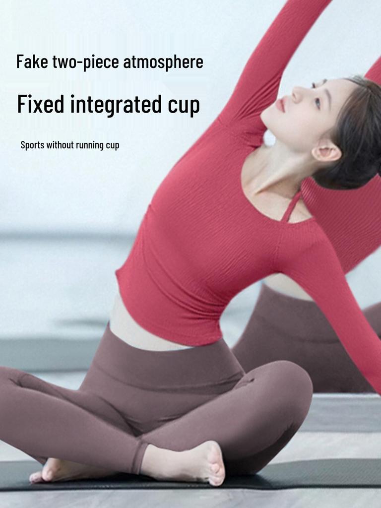 2025 Women's High-End Autumn/Winter Yoga Set with Built-in Bra – Perfect for Pilates and Fitness