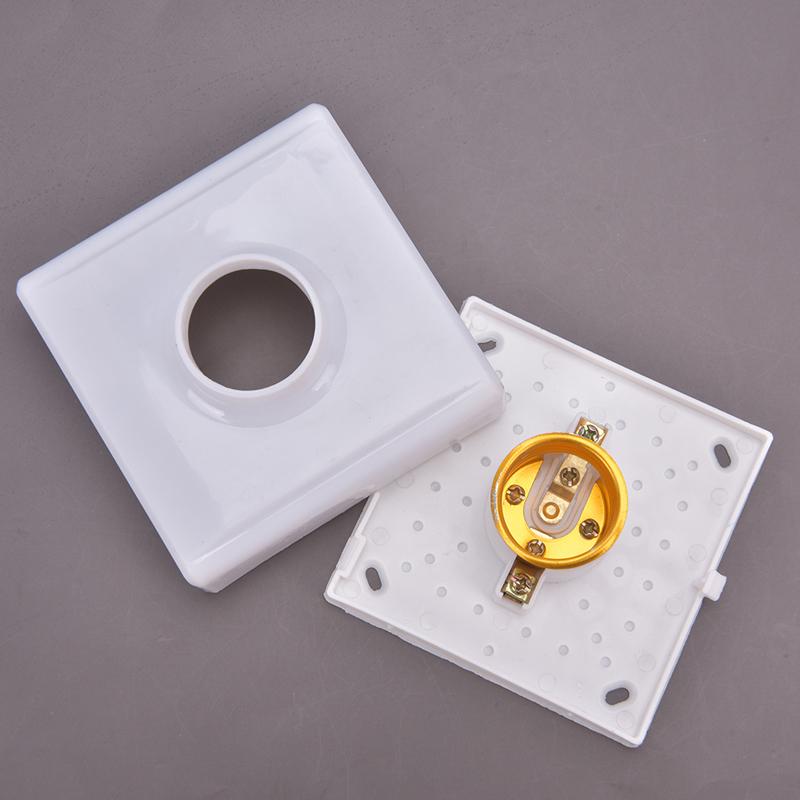 

E27 Led Light Bulb Holder Round Square Fitting Socket Plug Switch Hanging Lamp белый