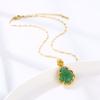 New Gold Inlaid Imitation Jade Marrow Big Belly Maitreya Buddha Fashion Necklace Copper Xiang Jewelry