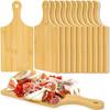 12er-Pack Bambus-Schneidebrett mit Griff, 11" x 5" Einzelne Charcuterie-Bretter, Leeres Laser-Gravurbrett, Großpackung Lebensmittelplatte, Mini-Brett