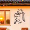 1 PC of Couple Lovers Kissing Long Hair Lady Metal Wall Art - Modern Home Decor for Bedroom, Living Room, or Bathroom.