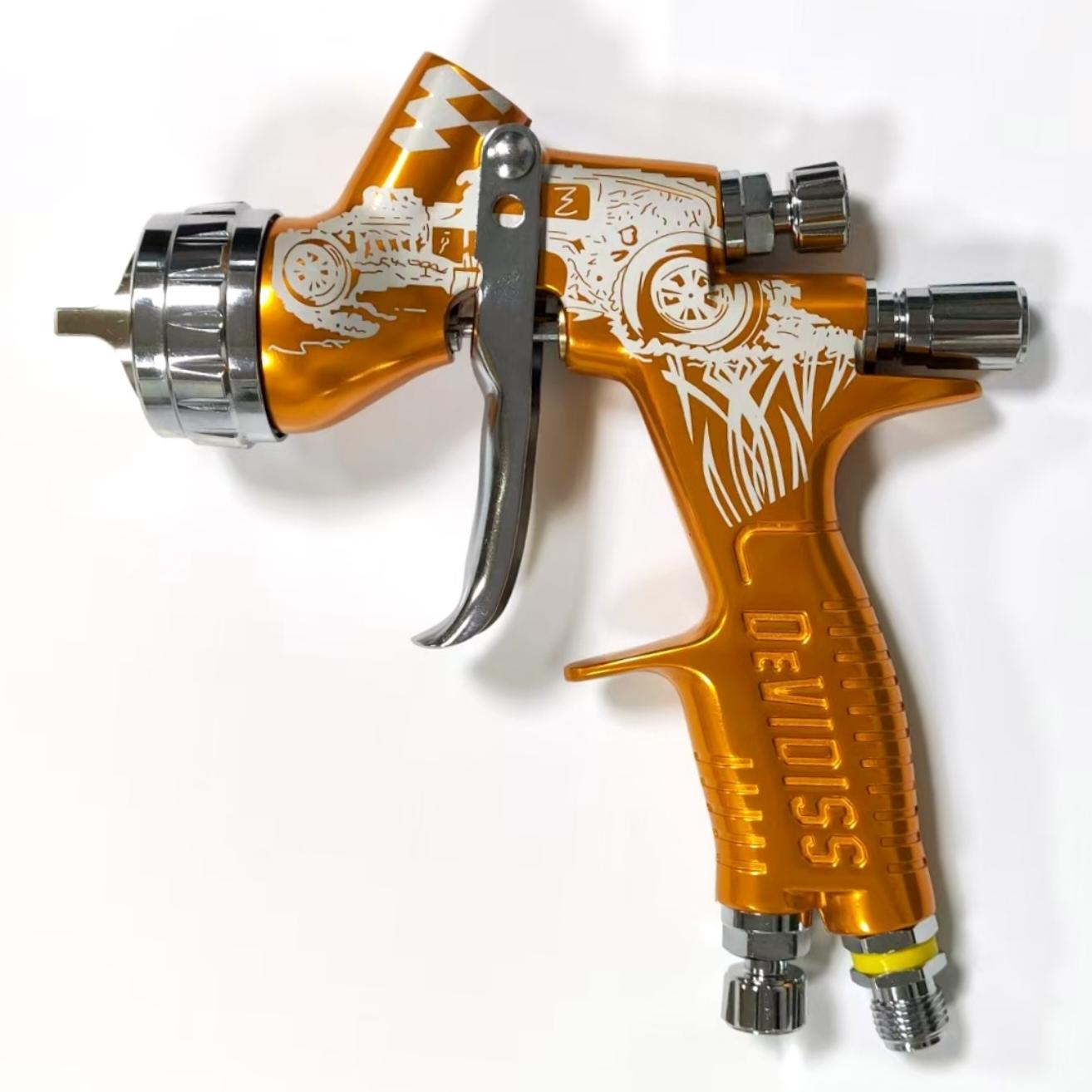 

DEVIDISS GTE pro TE20 Lite HVLP Spray Gun 1.3mm Nozzle Tip Professional Fine Finish Effect for All Automotive Paints 1.3mm HVLP помаранчевий