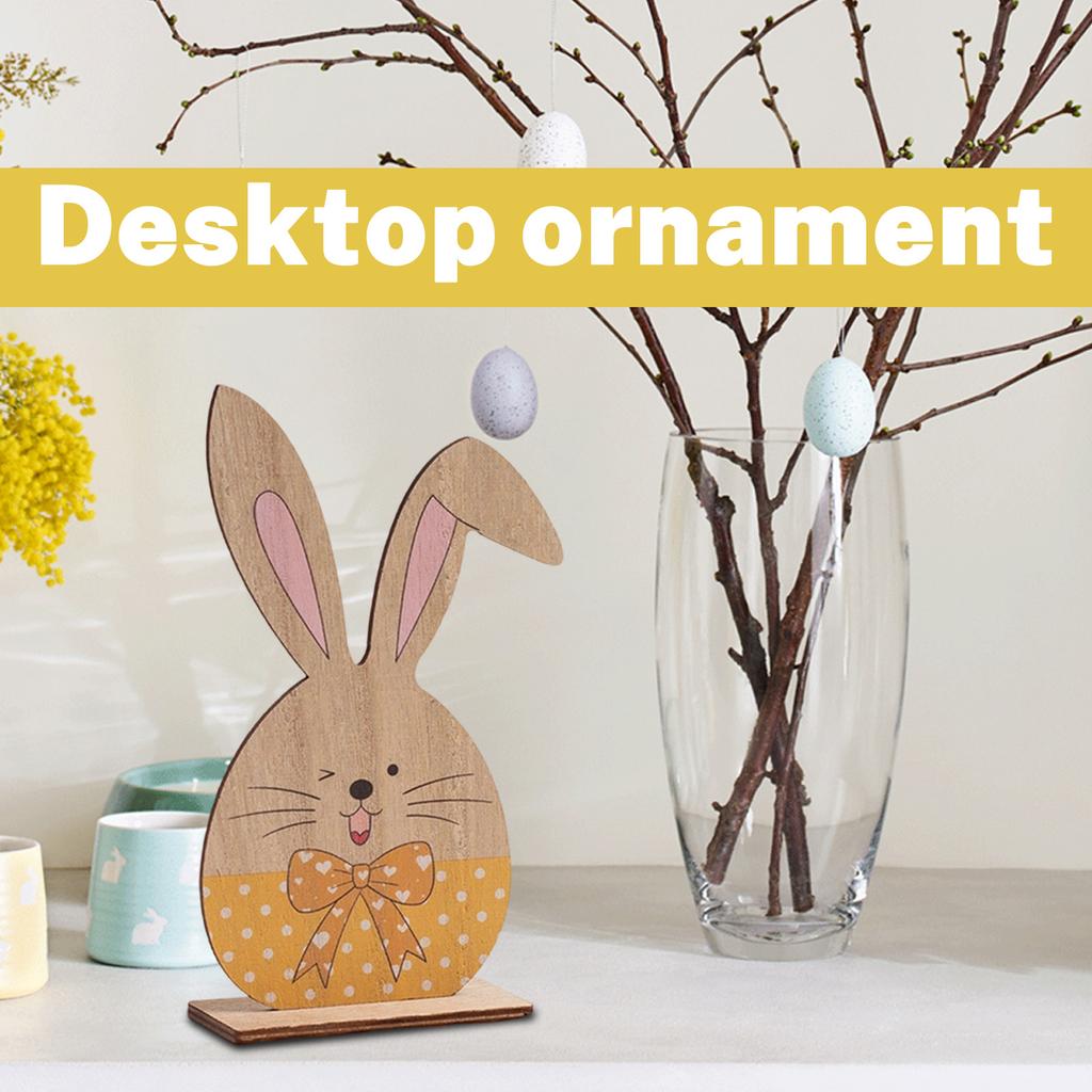 Easter Bunny 3D Figurine Painted Desktop Decoration