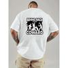 Tricou cu Umeri Căzuți pentru Bărbați, Coward, Cu un Grafic Dublu Față-Spate pe Spate, Croială Largă pentru Bărbați, Stil Nou la Modă