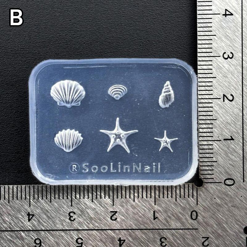 

3D Силиконовая Резная Ракушка Раковина Форма для Нейл-арта в Океанском Стиле Мягкий Силикон Шаблон для Дизайна Ногтей DIY Аксессуары для Ногтей для Салона