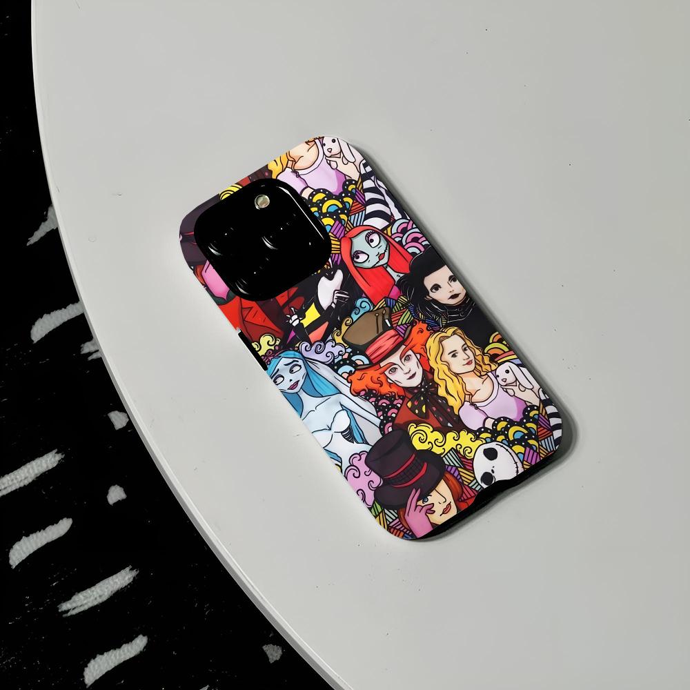 All Of Tim Burton Phone Case Hard PC For IPhone 16Promax 17 16 15 14 13 12 11 Pro Max Plus Glossy HD Cover