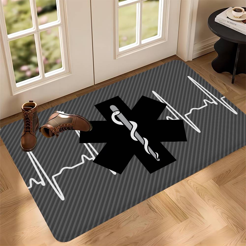 Ems Star Of Life Anime Bathroom Mat Anti-slip Absorb Water Long Strip Cushion Bedroon Mat Welcome Doormat